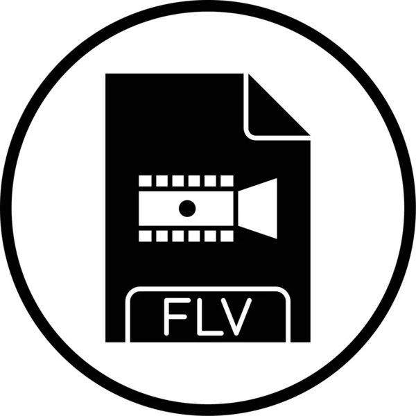 Icono Formato Archivo Flv Ilustración Vectorial — Vector de stock