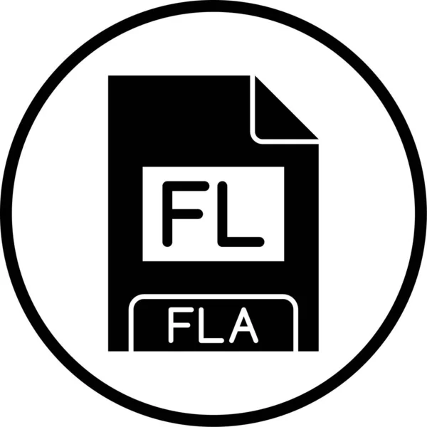 Fla Icono Formato Archivo Vector Ilustración — Vector de stock