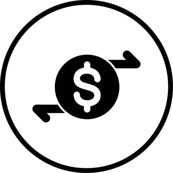 Dollar Icône Web Illustration Simple — Image vectorielle