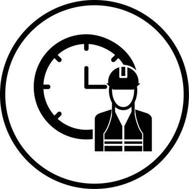 Bir saat simgesinin vektör illüstrasyonu