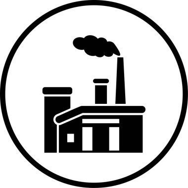 Fabrika simgesi, vektör illüstrasyonu