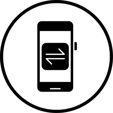 Cep telefonu simgesi, vektör illüstrasyonu