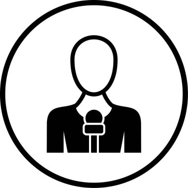 Bir muhabir simgesinin vektör illüstrasyonu