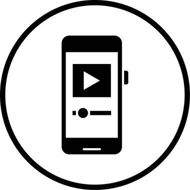 Cep telefonu simgesi, vektör illüstrasyonu