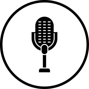 Mikrofon. Web simgesi basit tasarım