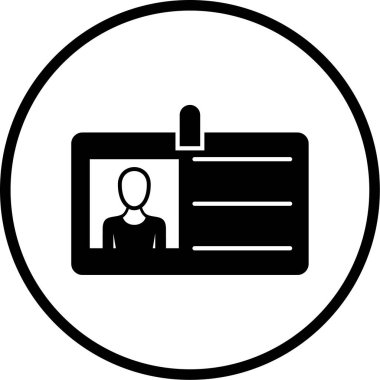 Kimlik kartı simgesi, vektör illüstrasyonu