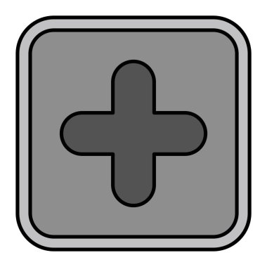 Hastane simgesi beyaz arka planda izole edildi. Vektör illüstrasyonu