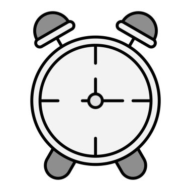 Çalar saat simgesi. Zaman çizelgesi çizimi. beyaz arkaplanda izole