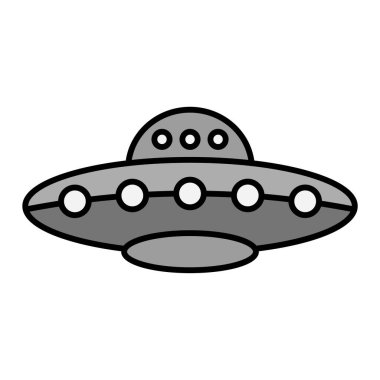 UFO simgesi. Web için uzay gemisi vektör simgelerinin özet çizimi