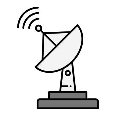 uydu anten simgesi. Beyaz arkaplanda izole edilmiş web tasarımı için kablosuz anten vektör sembolü