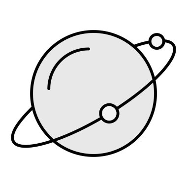 Gezegen ikonu. Web için uzay vektör simgelerinin özet çizimi