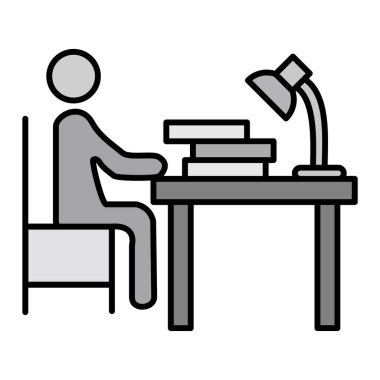 Masada oturan bir adamın vektör çizimi