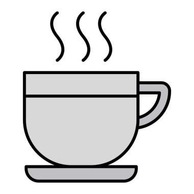 Kupa ikonu. Web için çay fincanı vektör simgelerinin özet çizimi