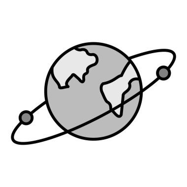 Dünya gezegeni ikonu. Web için dünya haritası vektör simgelerinin özet çizimi