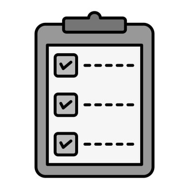 Kontrol listesi simgesi. Web için basit pano vektör simgeleri çizimi