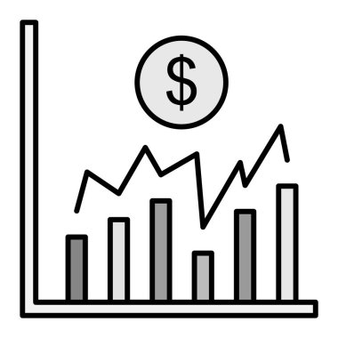 finansal büyüme grafik vektörü çizimi