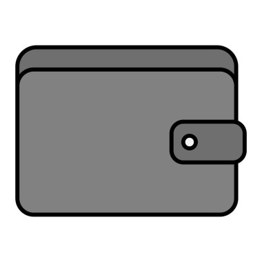 Cüzdan ikonu. Web için cüzdan vektör simgelerinin basit illüstrasyonu