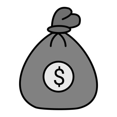 Para çantası ikonu. Beyaz arkaplanda izole edilmiş web tasarımı için dolar para vektör sembolü