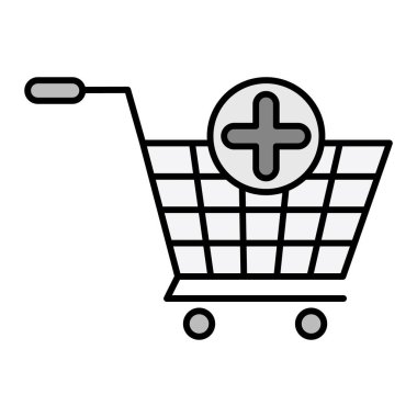 Alışveriş arabası ikon vektör illüstrasyonu