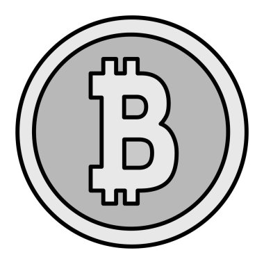 Bitcoin simgesi. Web için para vektör simgelerinin özet çizimi