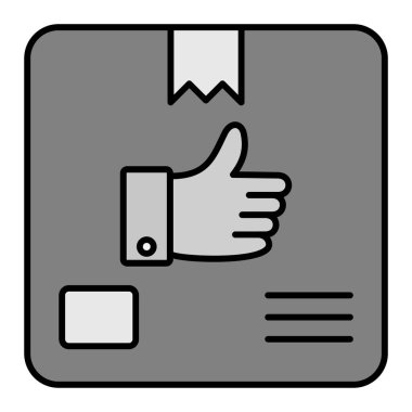 Baş parmağı havada bir el. Web için hediye vektör simgeleri tutan ellerin düz çizimi