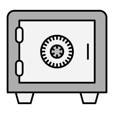 Güvenli vektör simgesi. Düz çizim. 10 saniye.