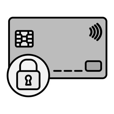 Asma kilit vektör illüstrasyon grafik tasarımlı kredi kartı