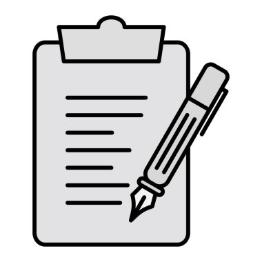 Kalem ve kalem ikonu vektör illüstrasyon tasarımlı pano