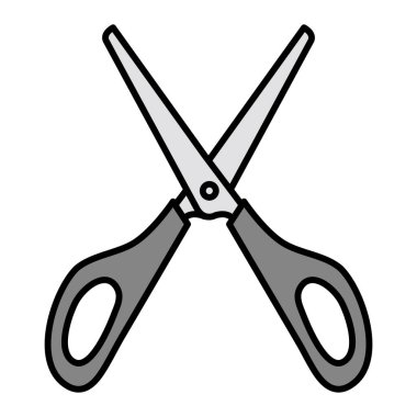 Makas simgesi. Web için makas vektör simgelerinin özet çizimi