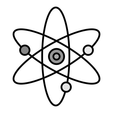 Atom simgesi. Web için basit molekül vektör sembolü çizimi