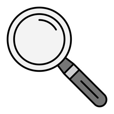 Büyüteç simgesi. Ana hatlı büyüteç çizimi. arama ve yakınlaştırma sembolü.