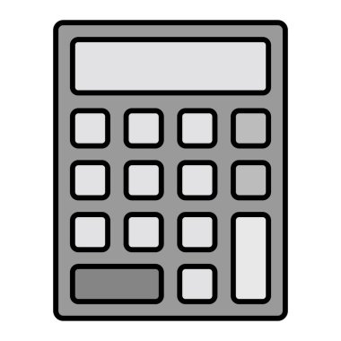 Hesap makinesi simgesi. siyah ve beyaz resimleme.