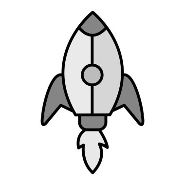 Roket Vektör Kabartma Simgesi Tasarımı 