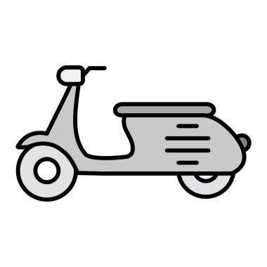 Scooter Vektör Kabartma Simgesi Tasarımı 