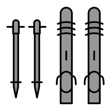 Kayak Vektörü Kabartma Simgesi Tasarımı 