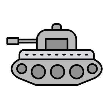 Tank Vektörü Kabartma Simgesi Tasarımı 