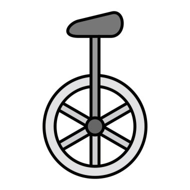 Unicycle Vektör Kabartma Simgesi Tasarımı 