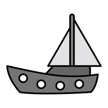 Yat Vektörü Kabartma Simgesi Tasarımı 