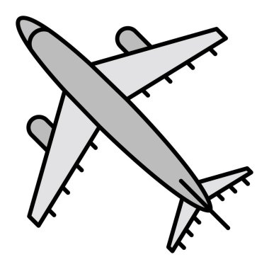  Uçak Vektörü Kabartma Simgesi Tasarımı