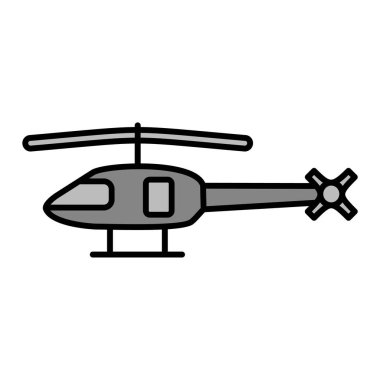 Helikopter Vektörü Şekil Simgesi Tasarımı 