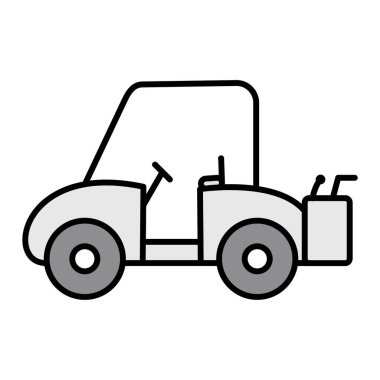 Golf Arabası Vektör Kabartma Simgesi Tasarımı 