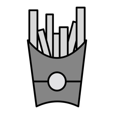 Fries Vektör Kabartma Simgesi Tasarımı 