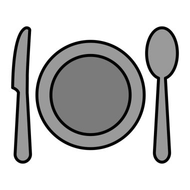 Çatal-bıçak Vektörü Glyph Simgesi Tasarımı 