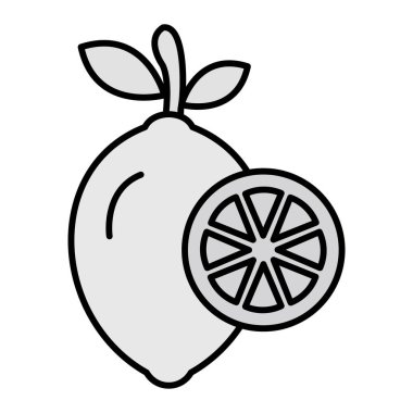 Lemon Vektörü Kabartma Simgesi Tasarımı 