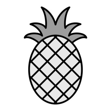 Ananas Vektörü Kabartma Simgesi Tasarımı 