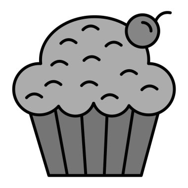 Kek Vektörü Kabartma Simgesi Tasarımı 