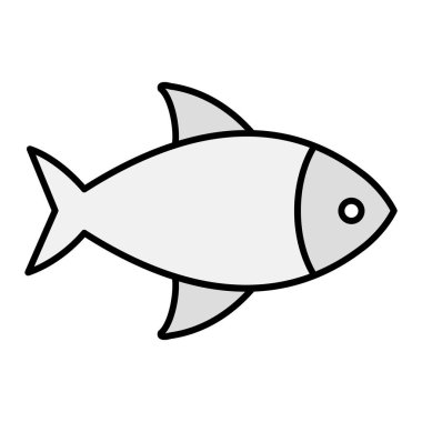 Balık Vektörü Kabartma Simgesi Tasarımı 