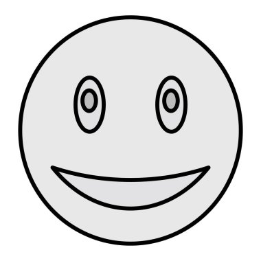 Gülümseyen Emoji Vektör Kabartma Simgesi Tasarımı 