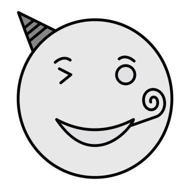 Parti Emoji Vektör Sembol Tasarımı 