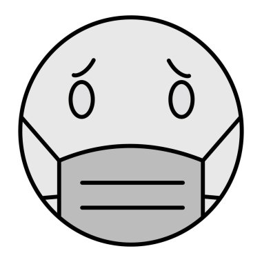 Yüz maskesi Emoji Vektör Sembol Tasarımı 